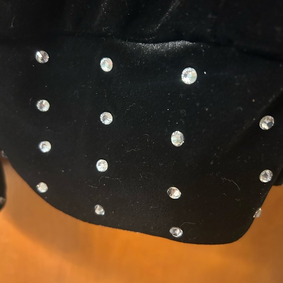 New Trendy Alternative Gothic Black Faux Fur Hood Womens Jacket With Gem Details - Picture 4 of 6